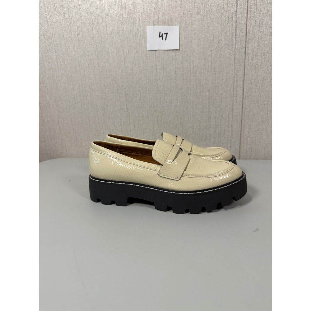 Franco Sarto Balin Chunky Lug Sole Loafers‎ Putty Platform Penny Shoes 6.5M